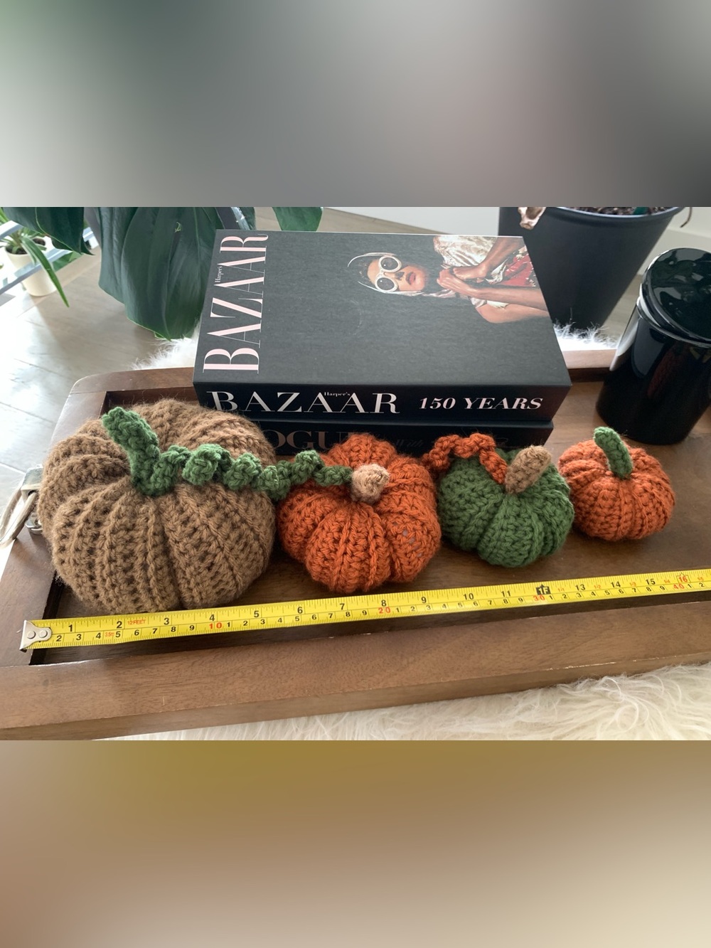 Autumn Fall Pumpkin crochet decor set of four - Picture 4 of 6